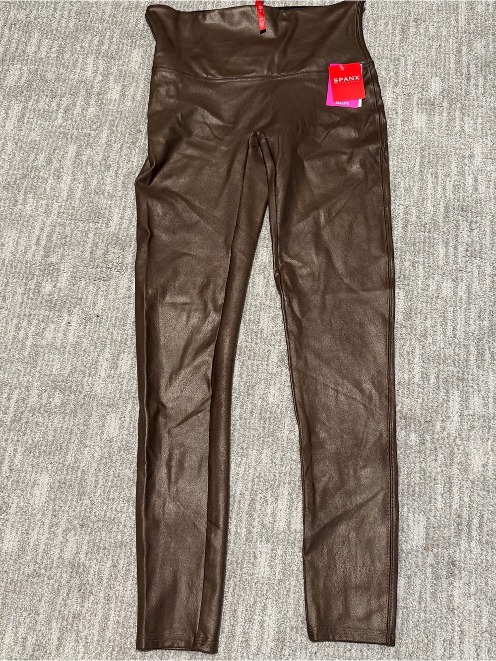 SPANX Faux Leather leggings in bronze